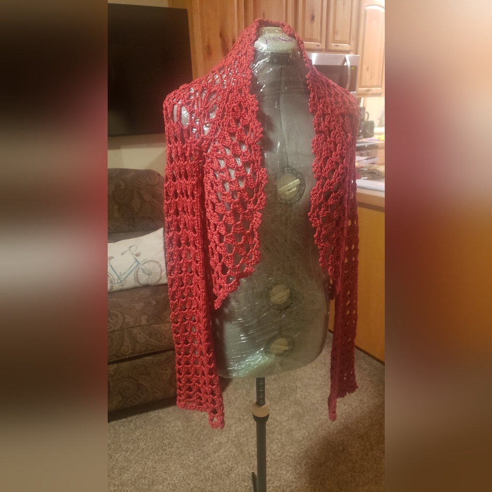 Crochet sweater type cover up vintage  M